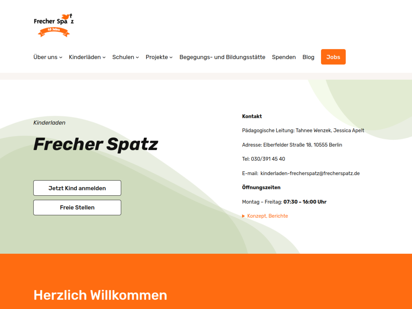 Website-Screenshot von Kila Frecher Spatz