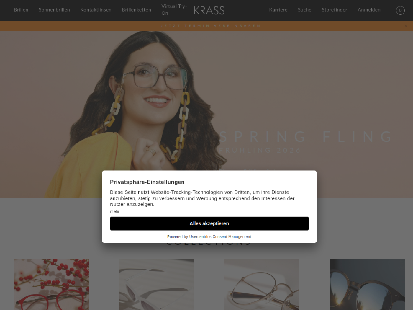 Website-Screenshot von KRASS Optik