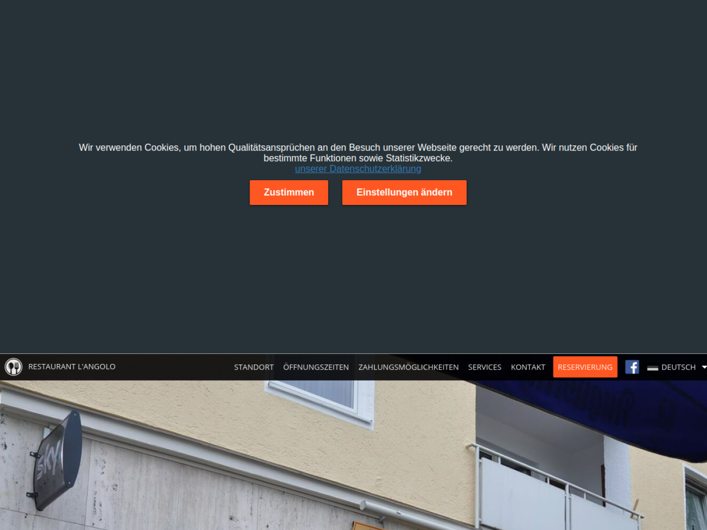 Website-Screenshot von L'angolo