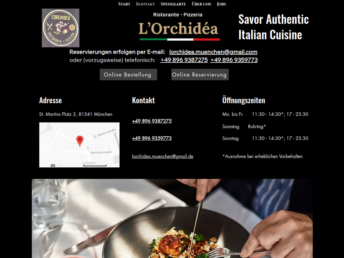 Website-Screenshot von L' Orchidea