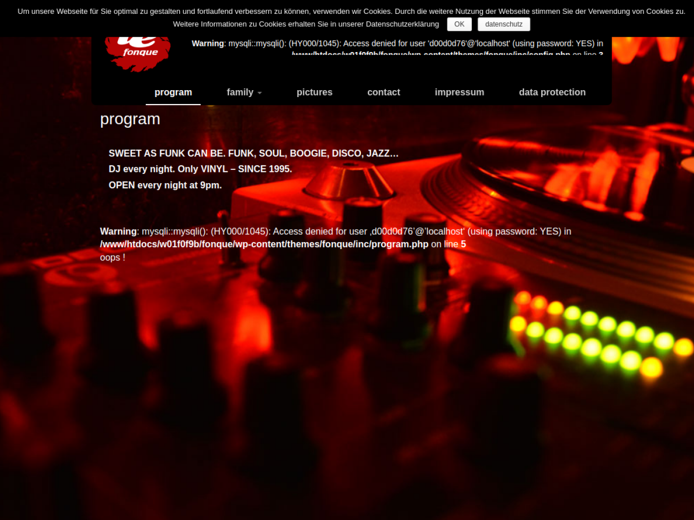 Website-Screenshot von Le Fonque