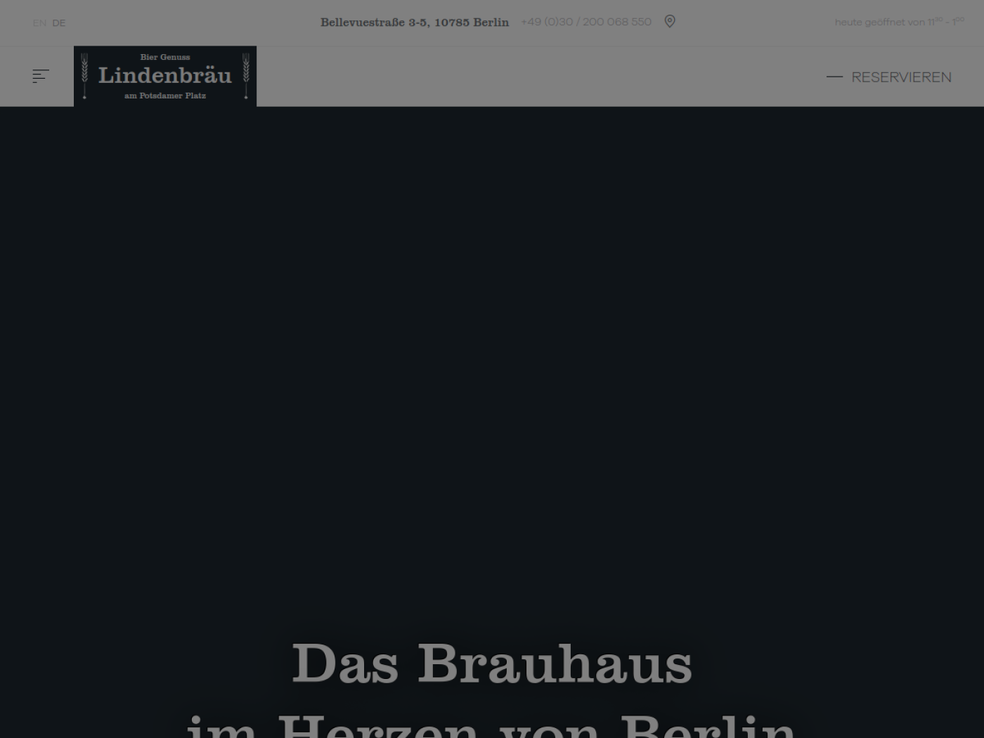 Website-Screenshot von Lindenbräu