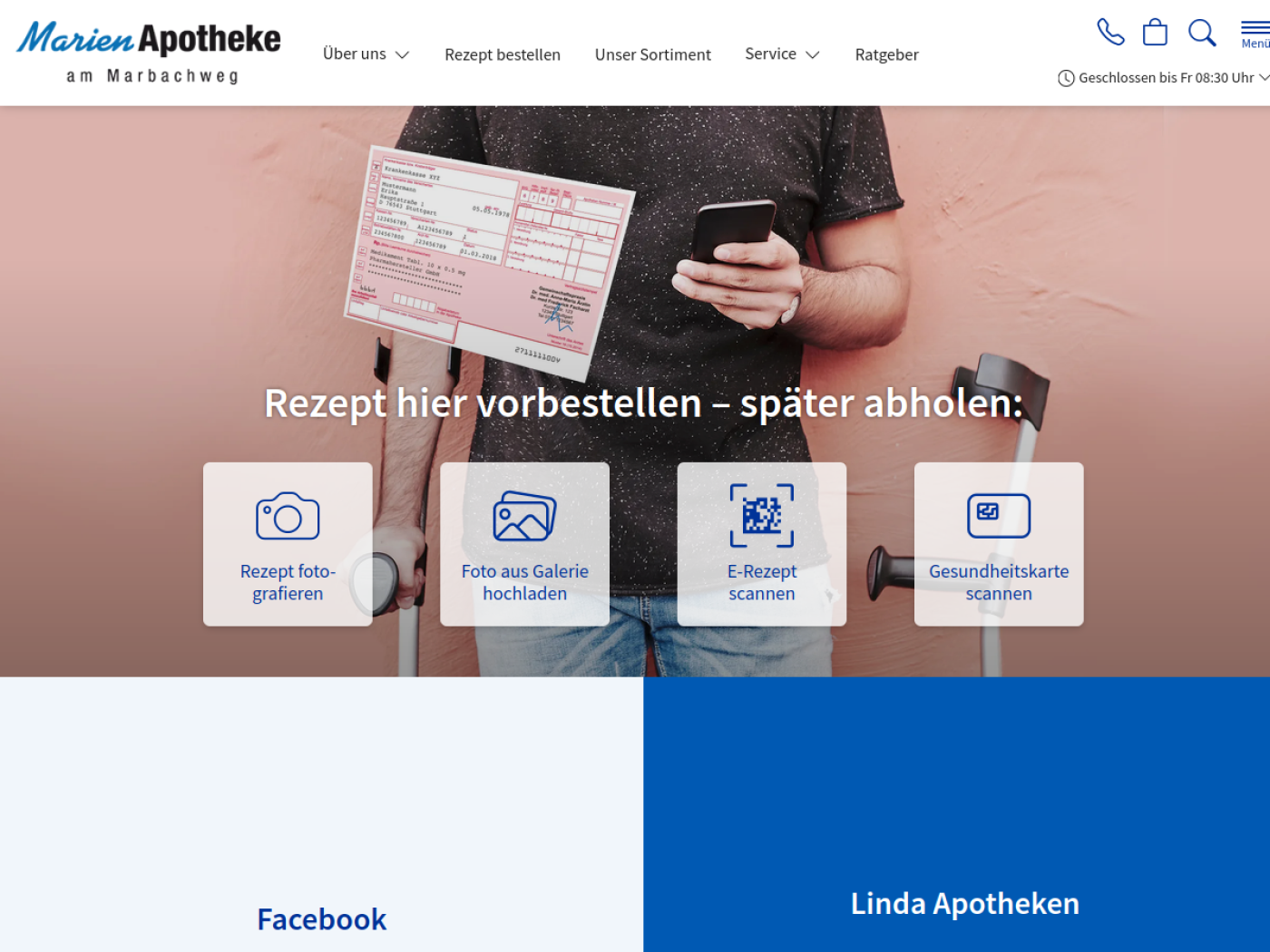 Website-Screenshot von Marien Apotheke