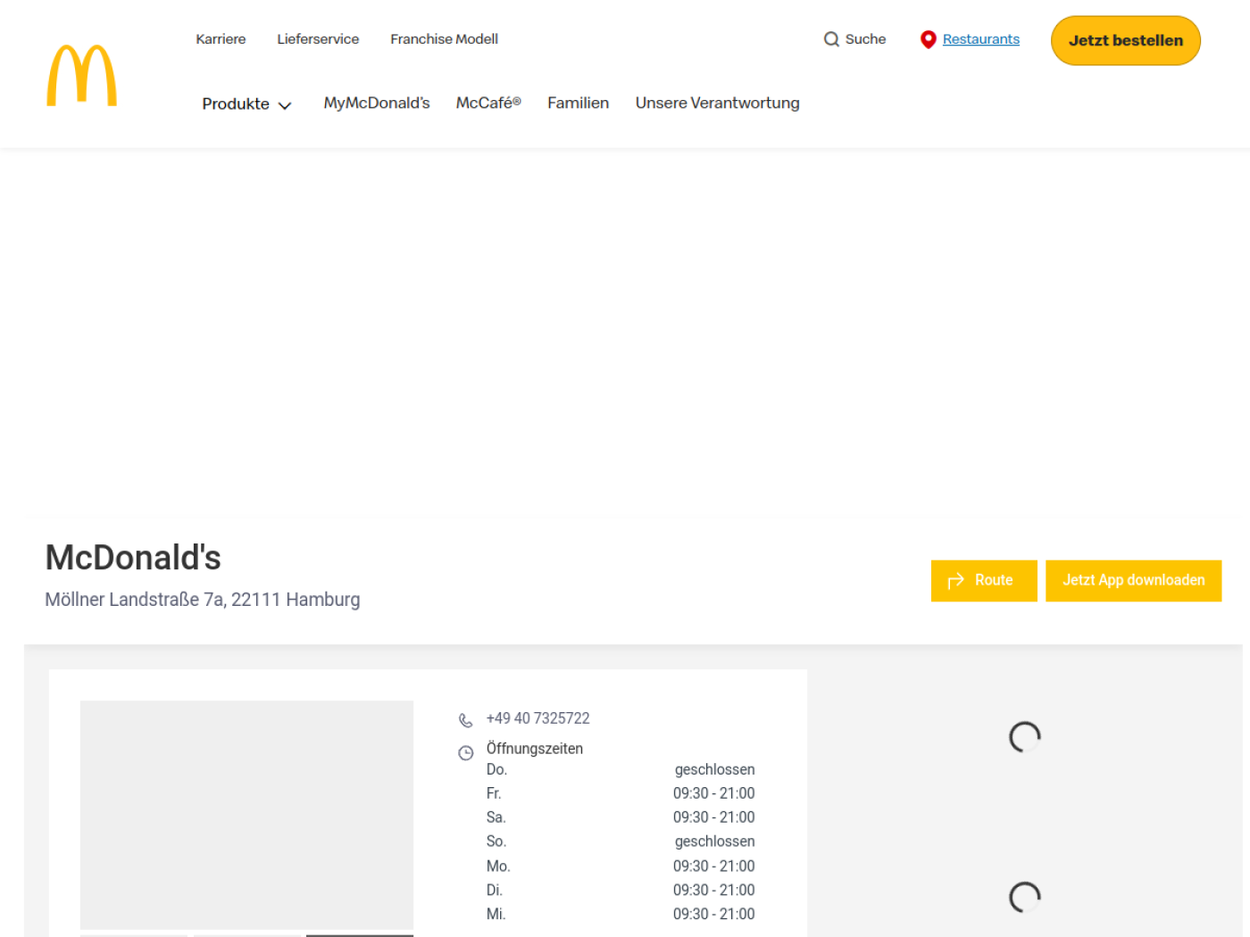 Website-Screenshot von McDonald's