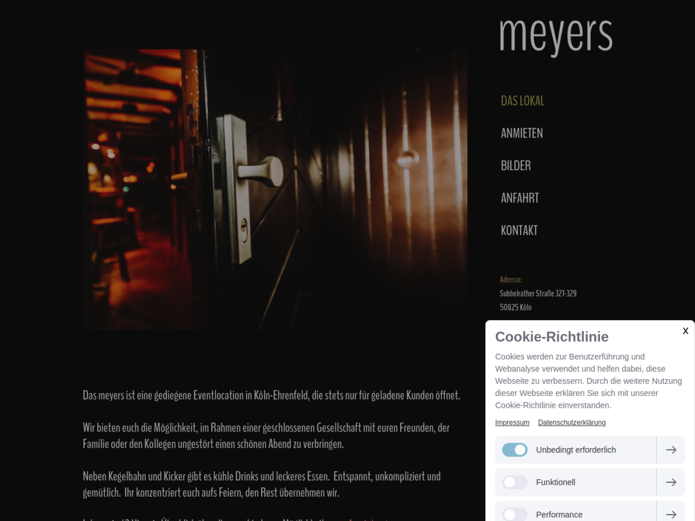 Website-Screenshot von meyers