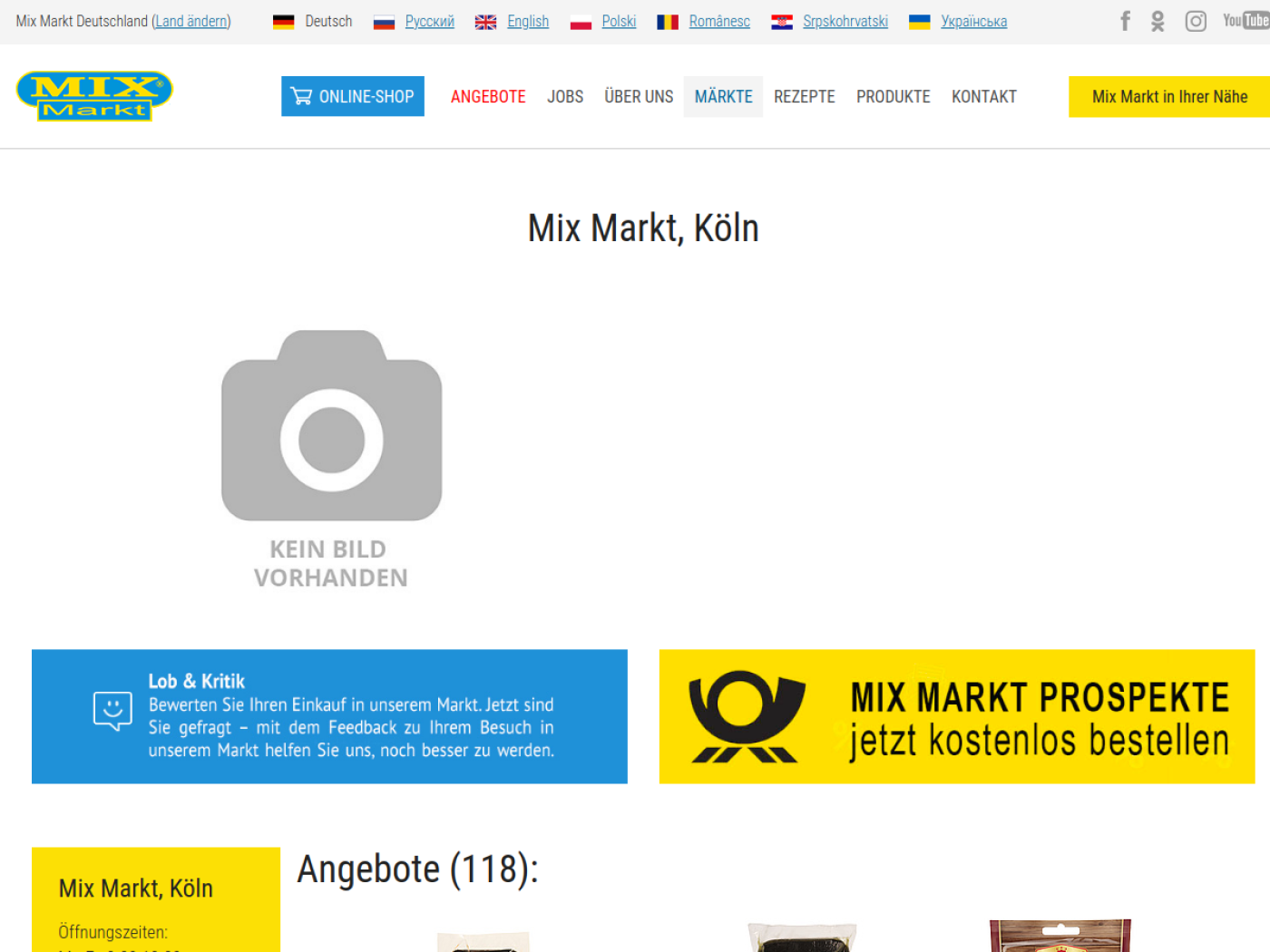 Website-Screenshot von Mini Mix