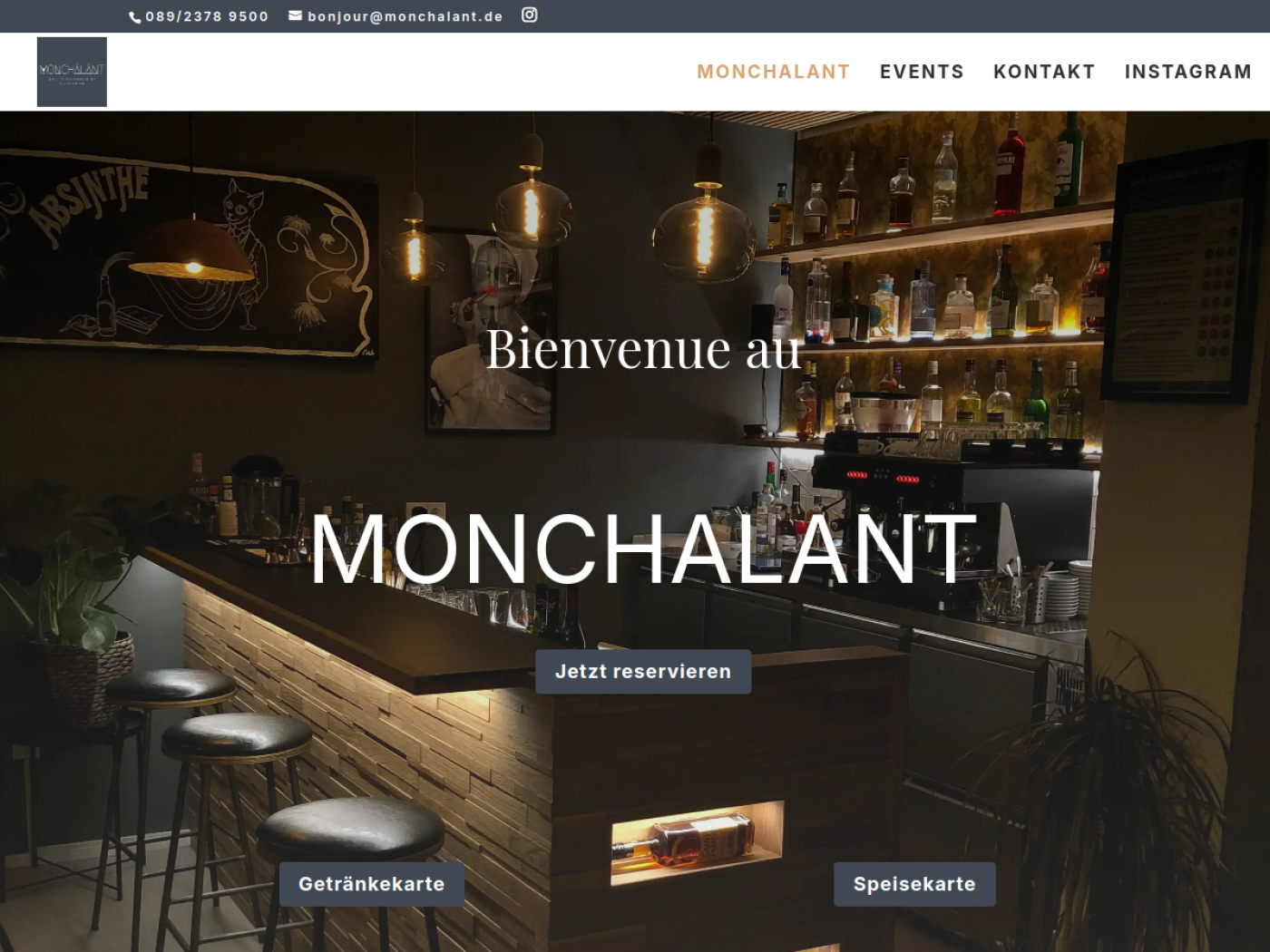 Website-Screenshot von Monchalant