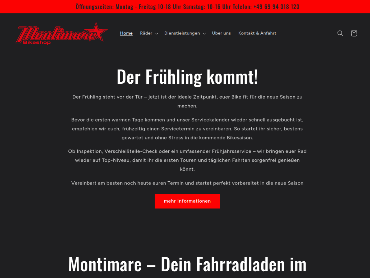 Website-Screenshot von Montimare