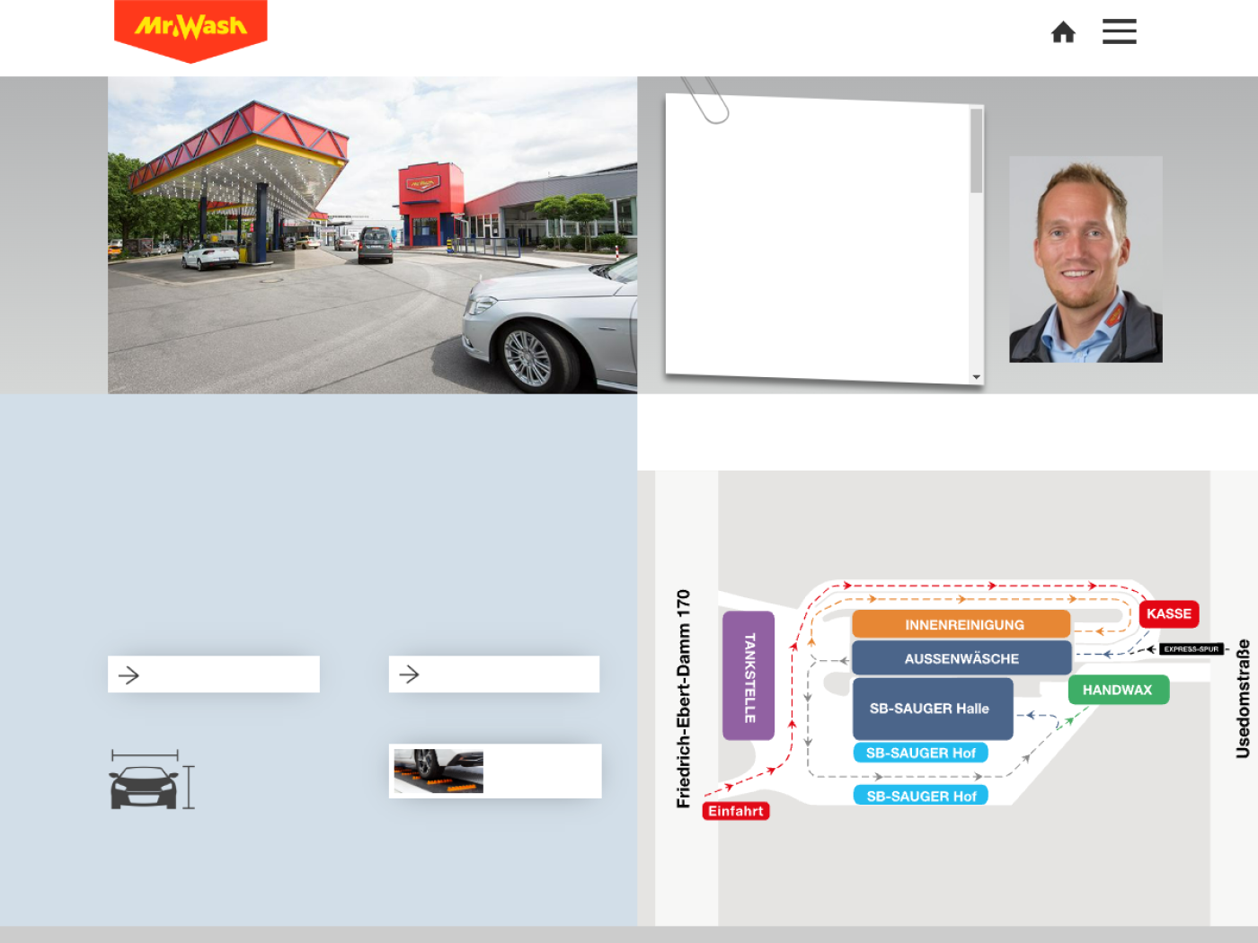 Website-Screenshot von Mr. Wash