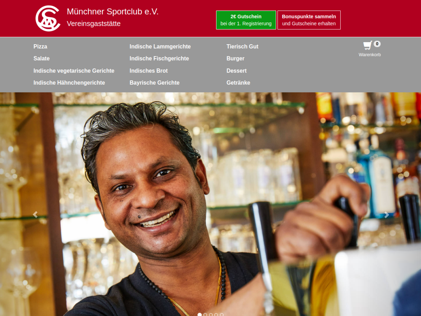Website-Screenshot von MSC Vereinsgaststätte