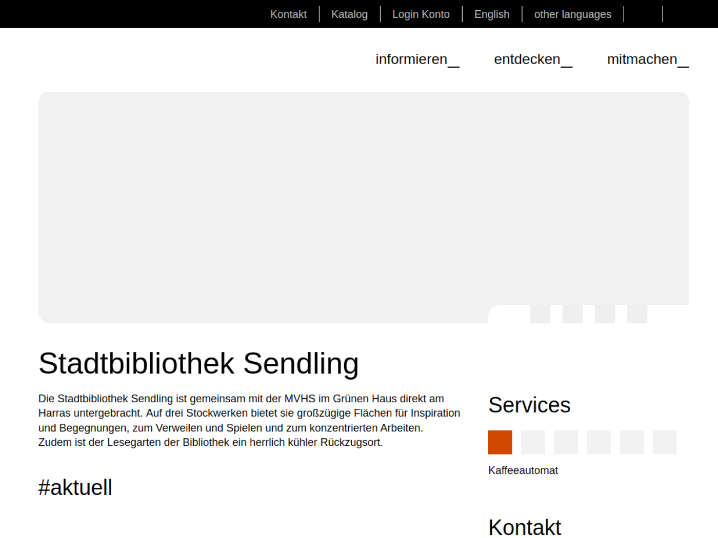 Website-Screenshot von Münchner Stadtbibliothek Sendling