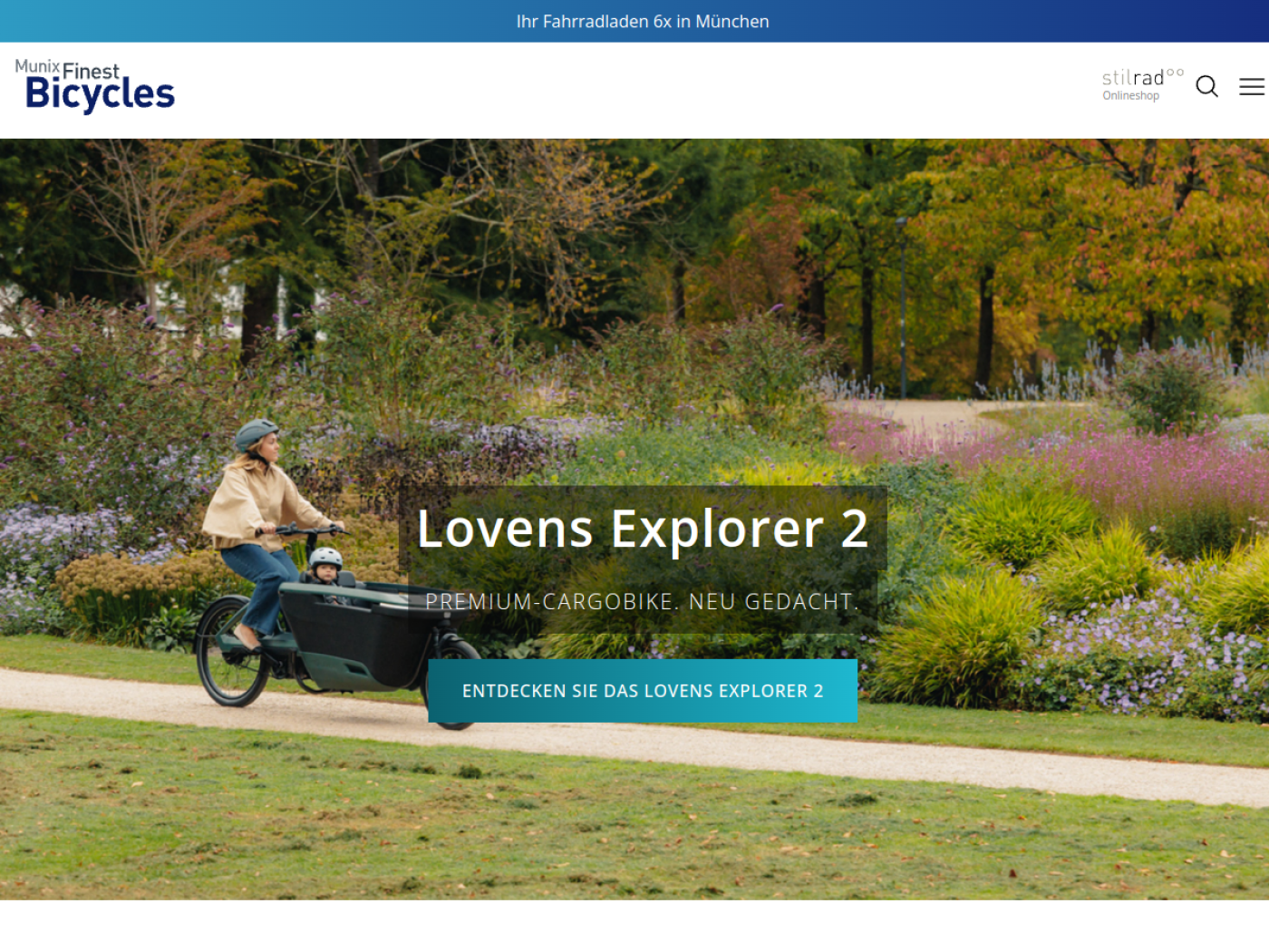 Website-Screenshot von Munix Finest Bicycles