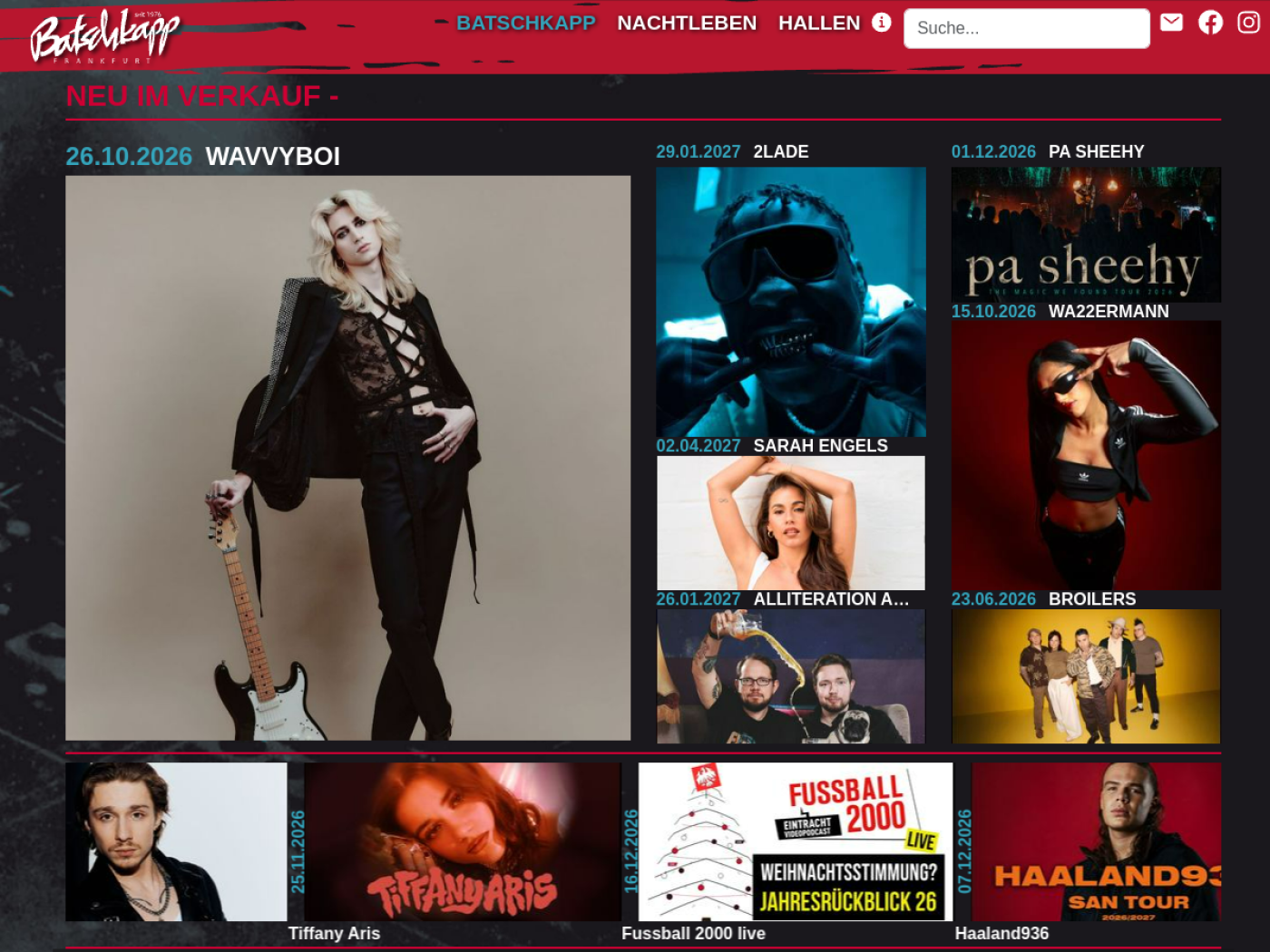 Website-Screenshot von Nachtleben (Cafe)