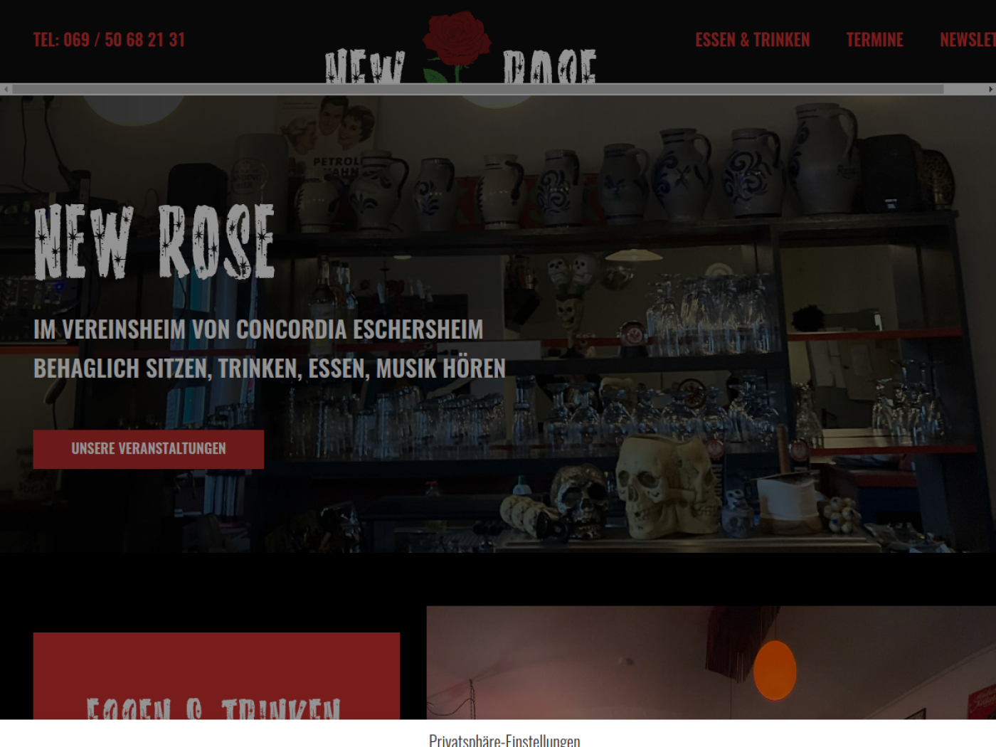 Website-Screenshot von New Rose