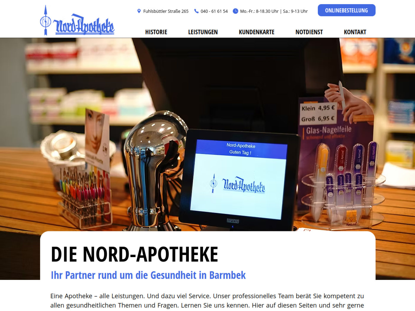 Website-Screenshot von Nord-Apotheke