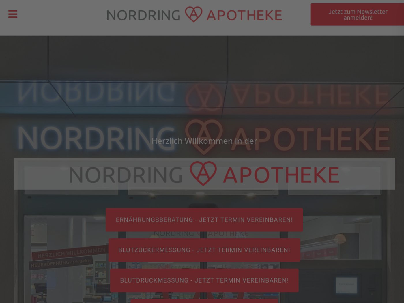 Website-Screenshot von Nordring Apotheke