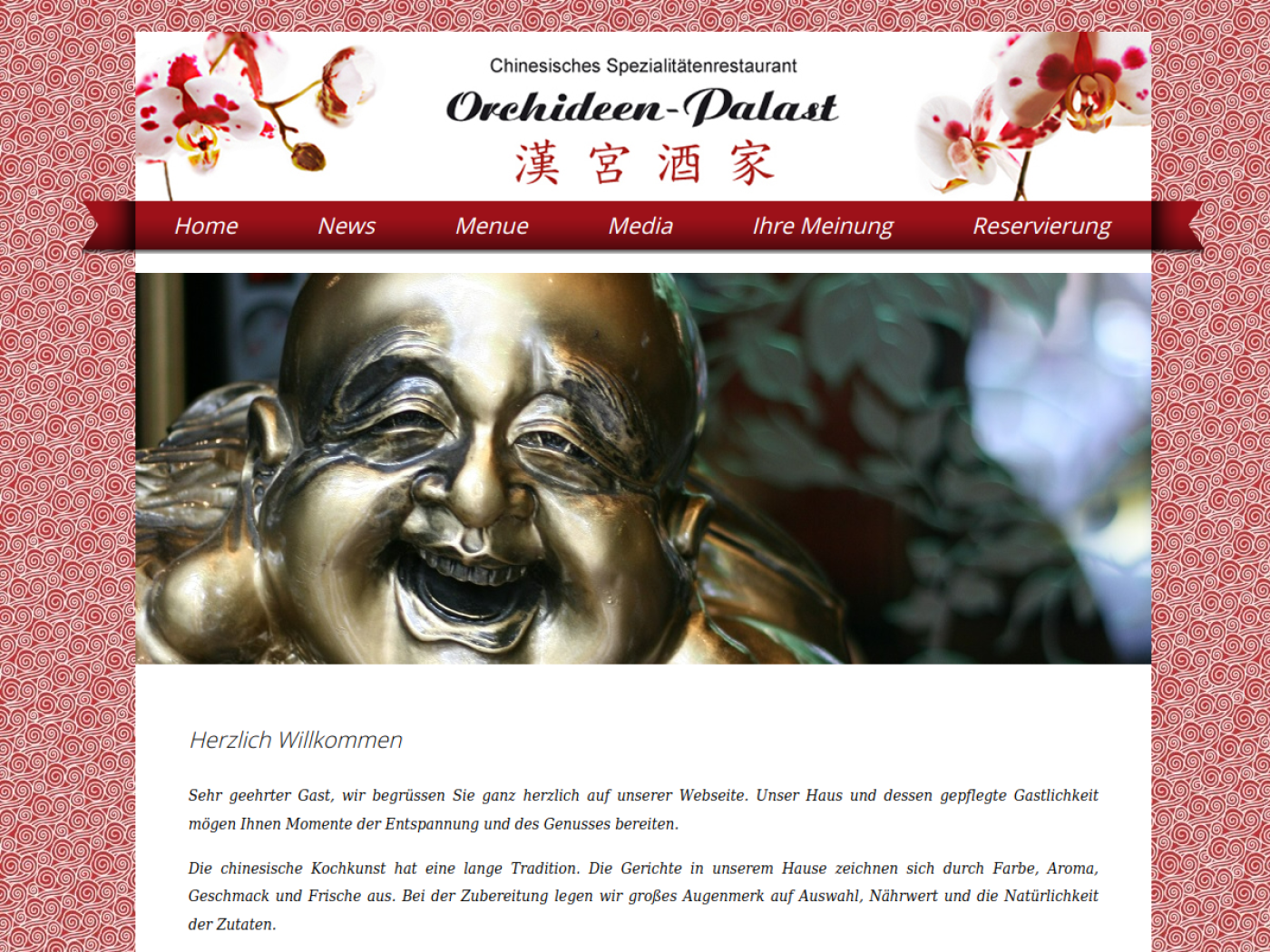 Website-Screenshot von Orchideen Palast