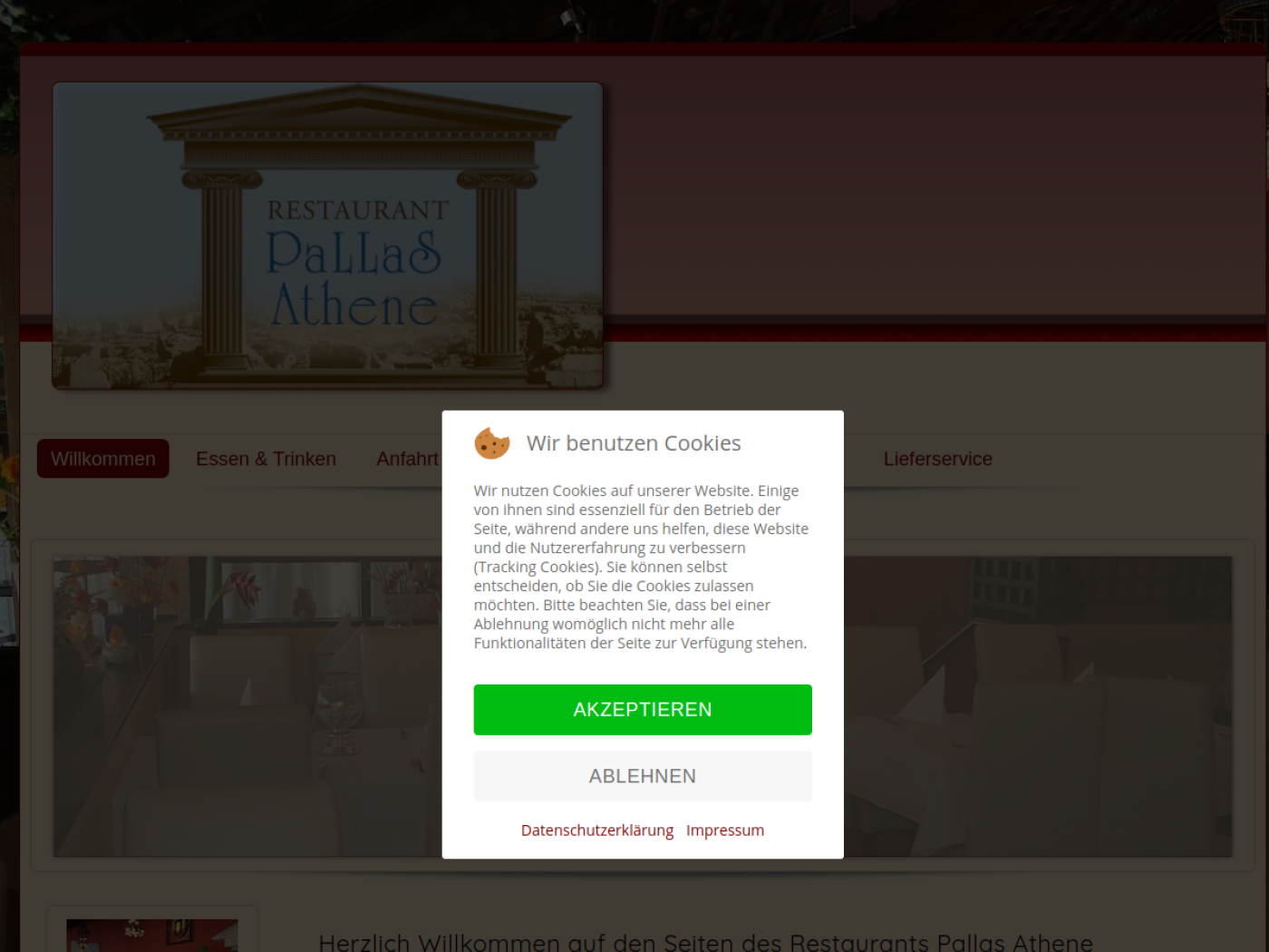 Website-Screenshot von Pallas Athene