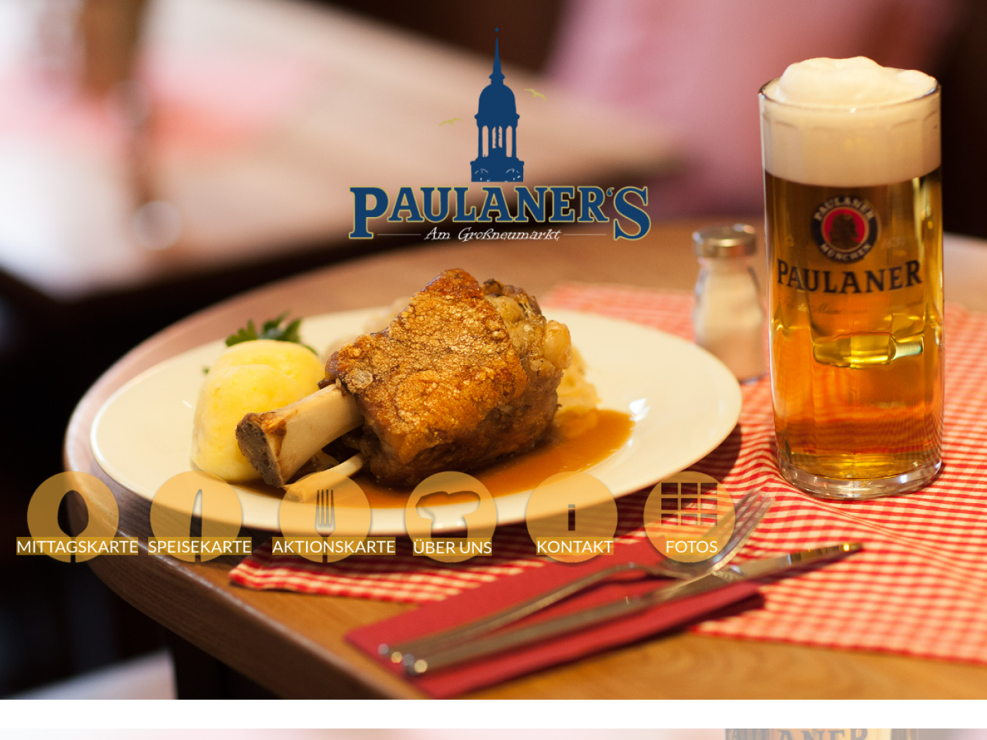 Website-Screenshot von Paulaner's