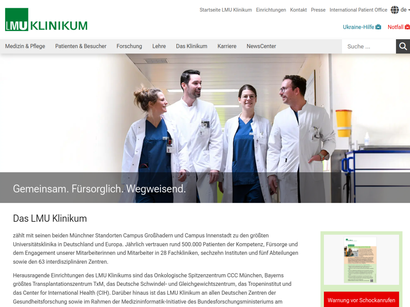 Website-Screenshot von Poliklinik Zahnerhaltung und Parodontologie