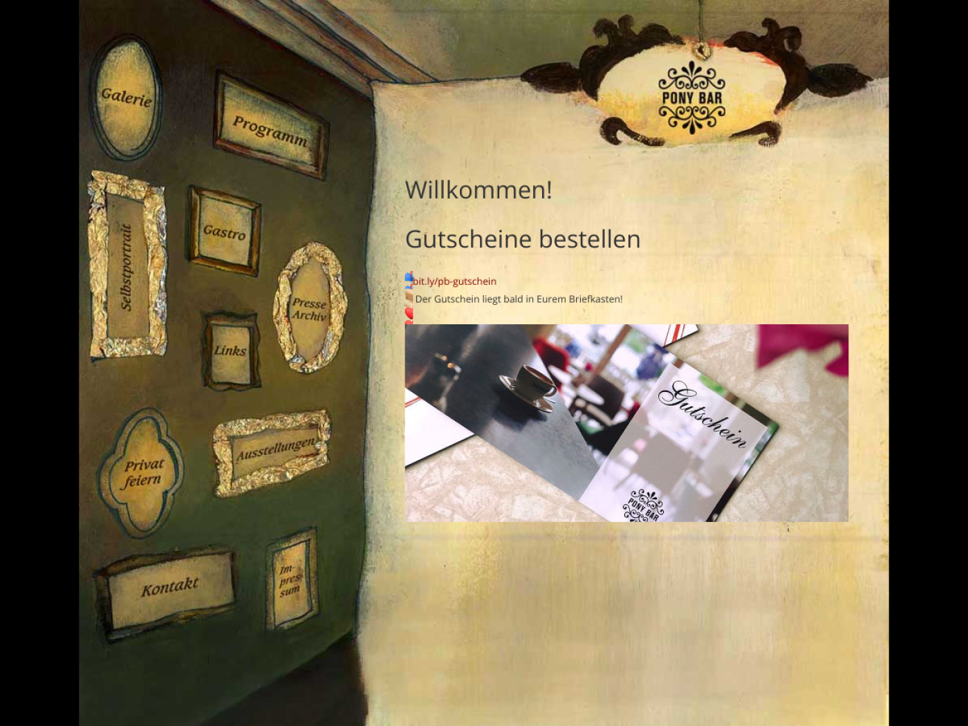 Website-Screenshot von Pony Bar