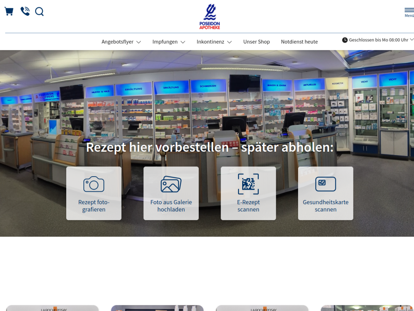 Website-Screenshot von Poseidon-Apotheke