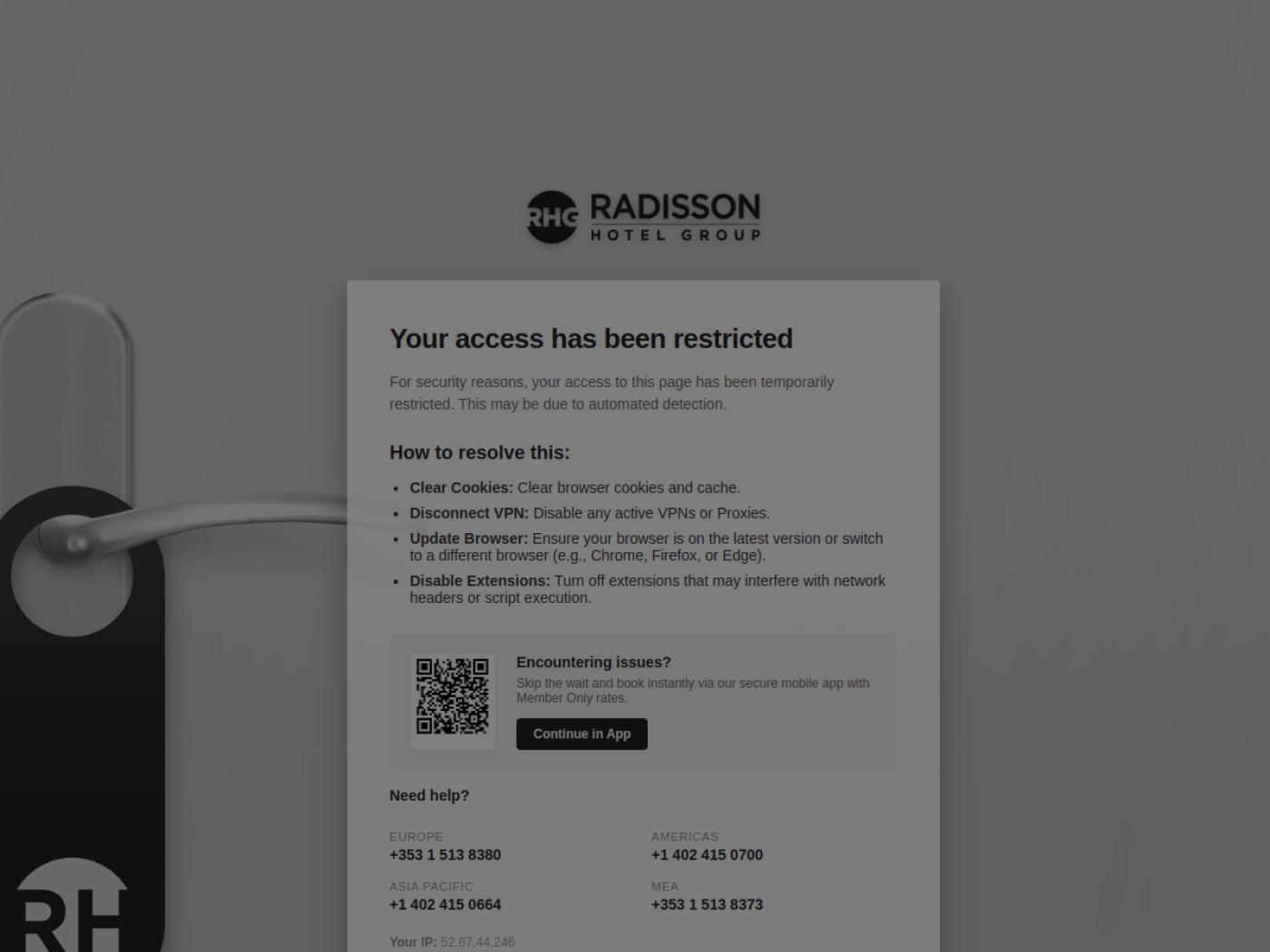 Website-Screenshot von Radisson Collection
