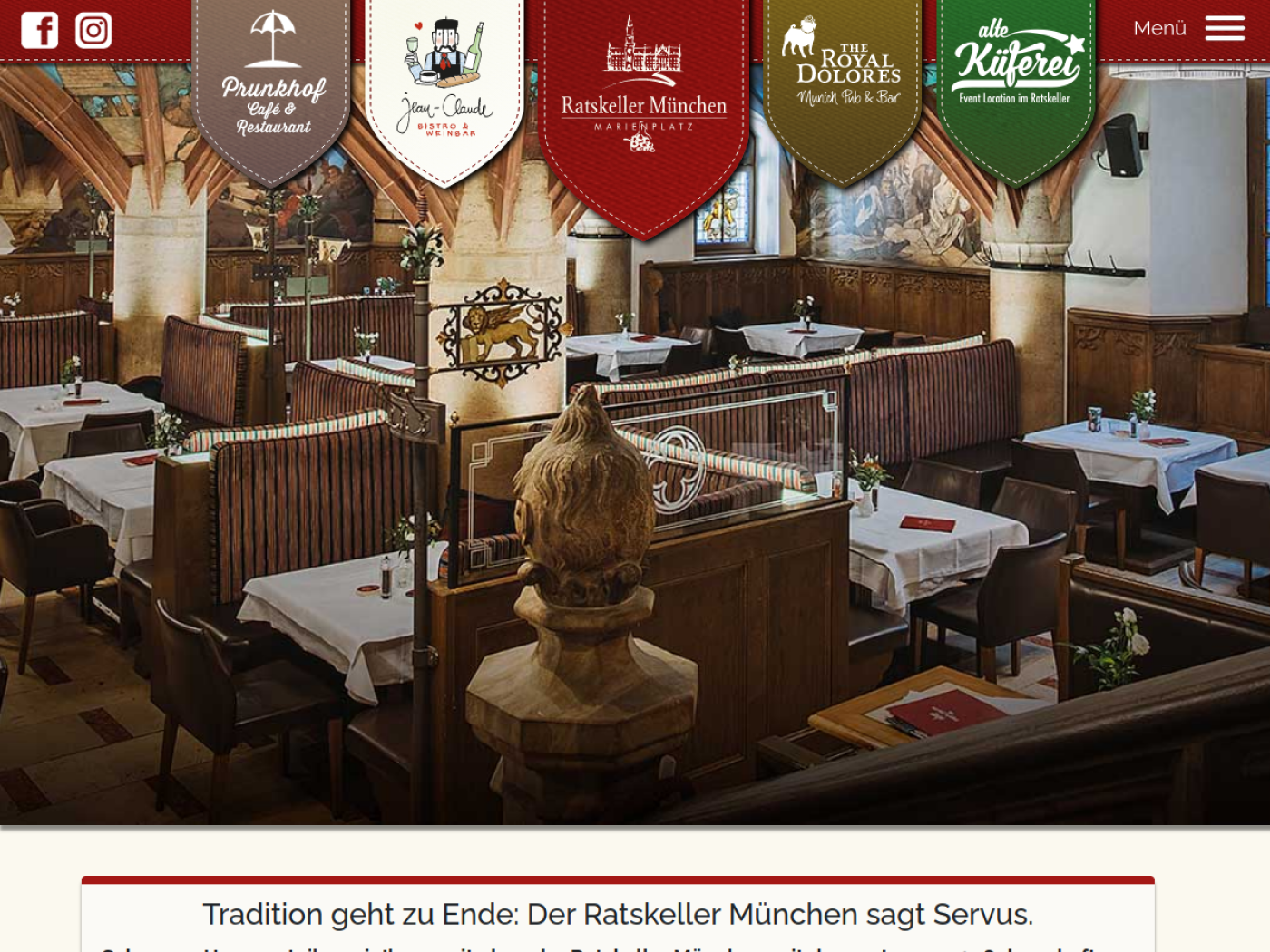 Website-Screenshot von Ratskeller