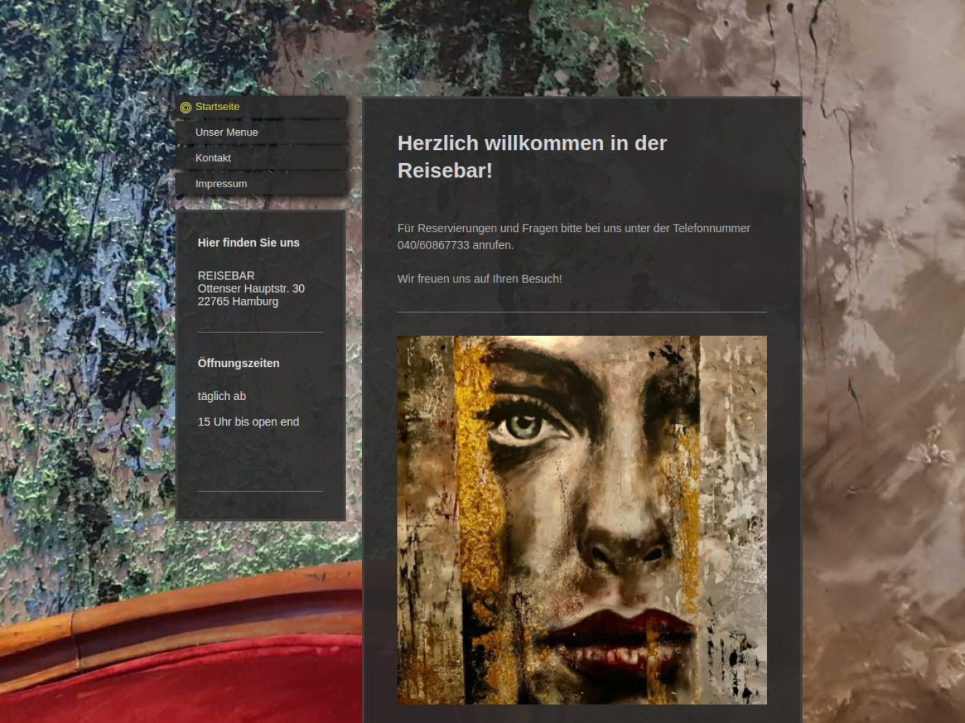 Website-Screenshot von Reisebar