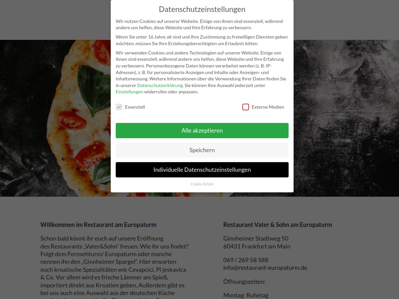 Website-Screenshot von Restaurant ĆAĆA I SIN - Vater & Sohn am Europaturm