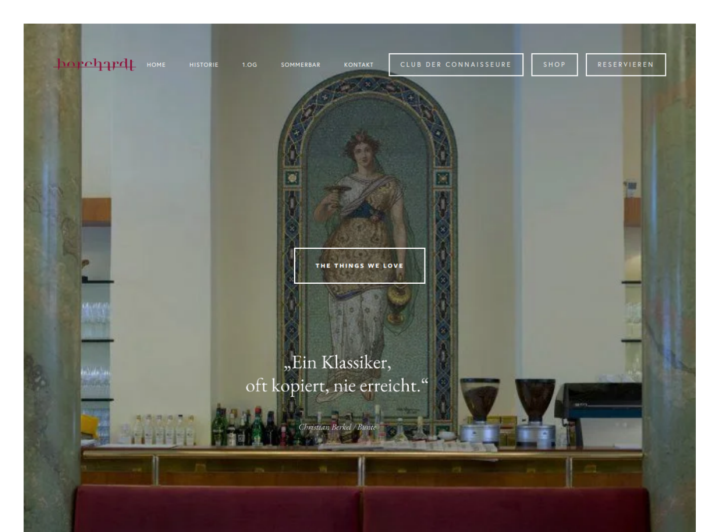 Website-Screenshot von Restaurant Borchardt