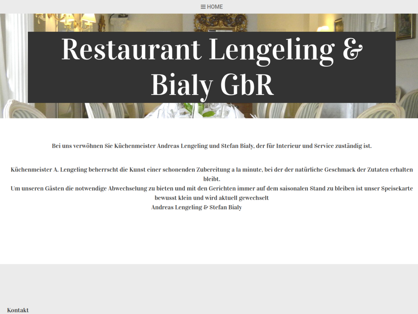 Website-Screenshot von Restaurant Lengeling & Bialy