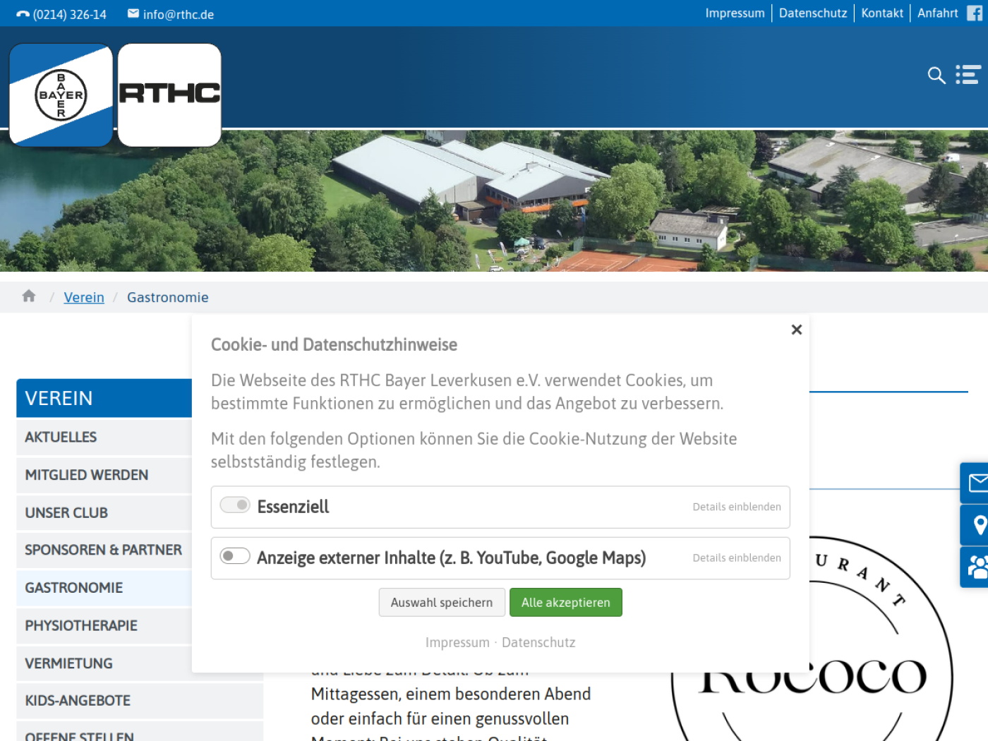 Website-Screenshot von RIVA Bistro & Café am Bootshaus
