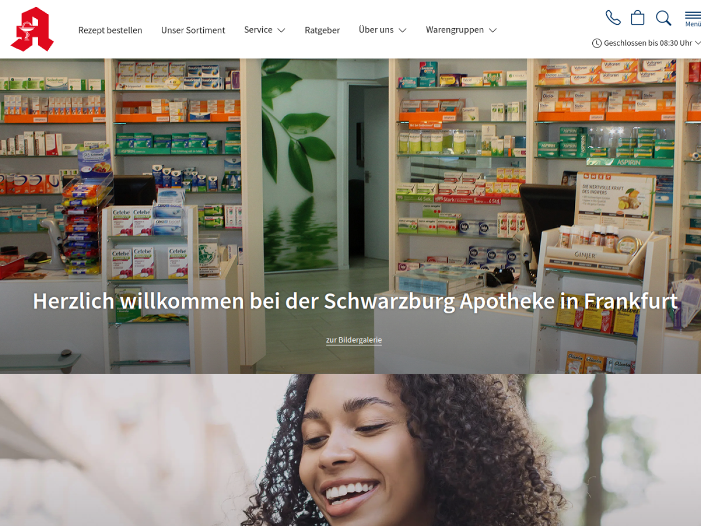 Website-Screenshot von Schwarzburg Apotheke