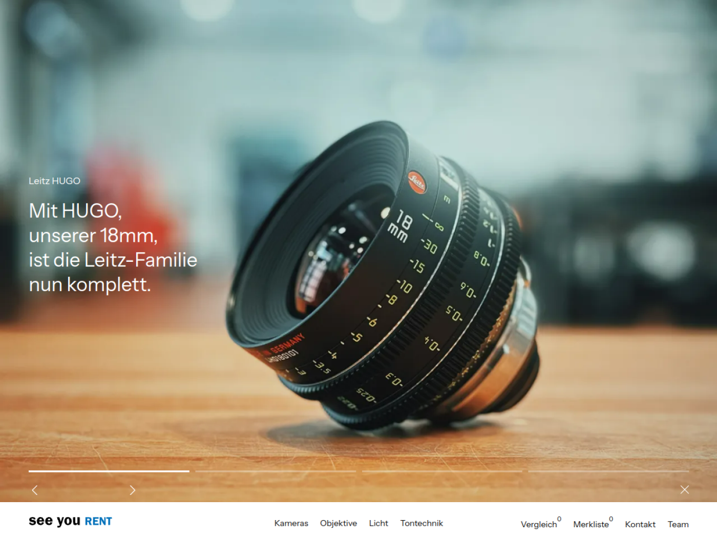 Website-Screenshot von see you RENT