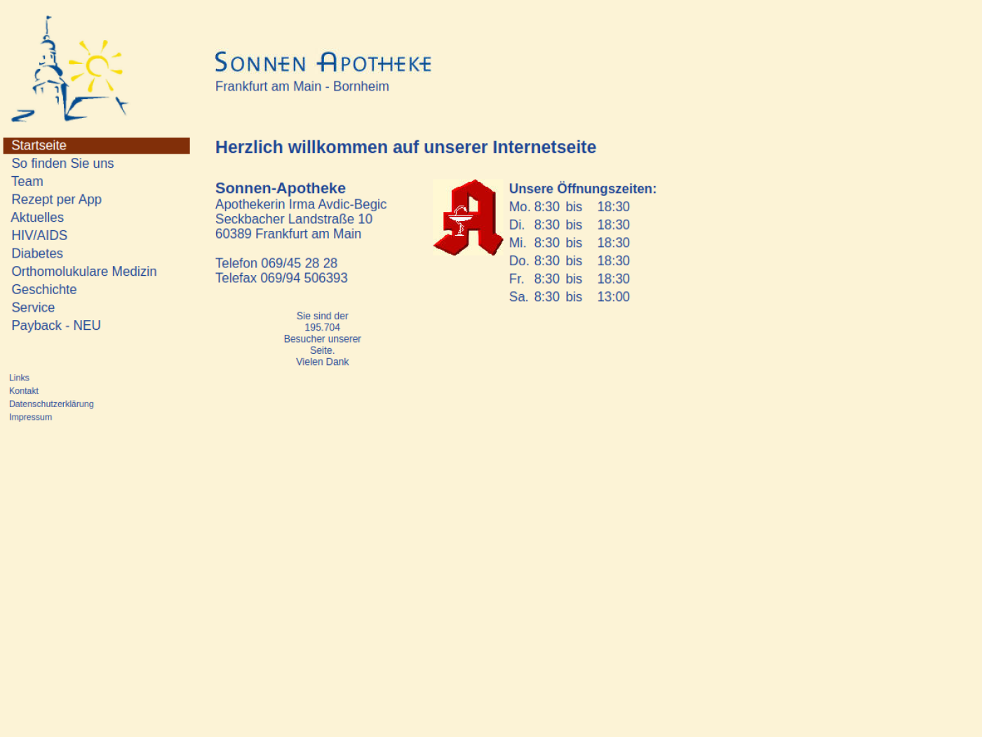 Website-Screenshot von Sonnen Apotheke