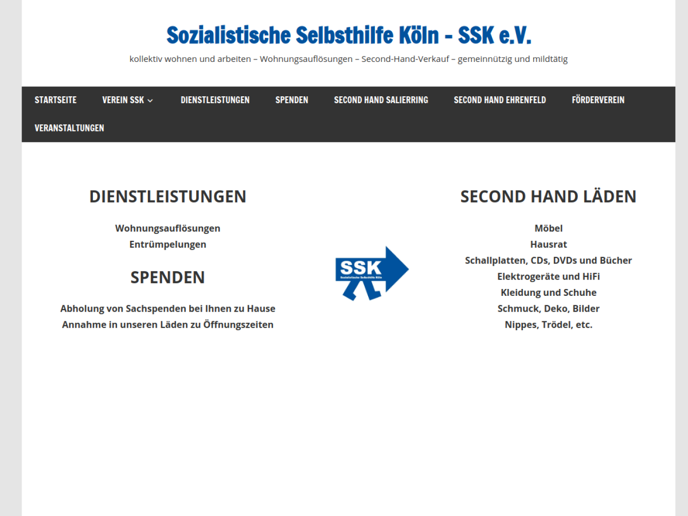 Website-Screenshot von Sozialistische Selbsthilfe Köln
