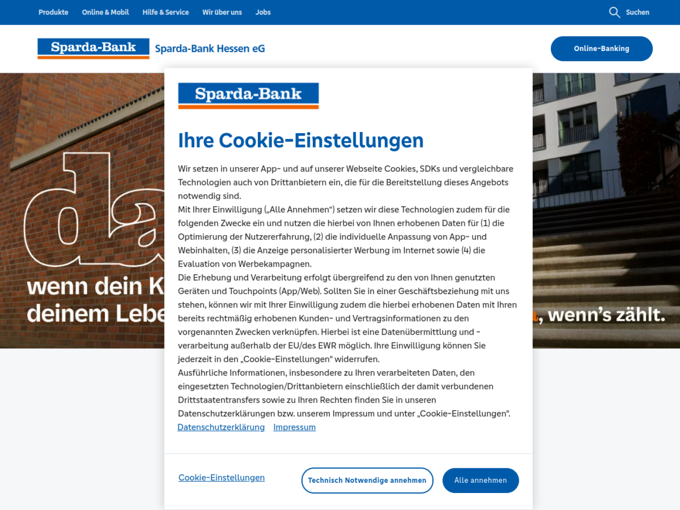 Website-Screenshot von Sparda-Bank Hessen