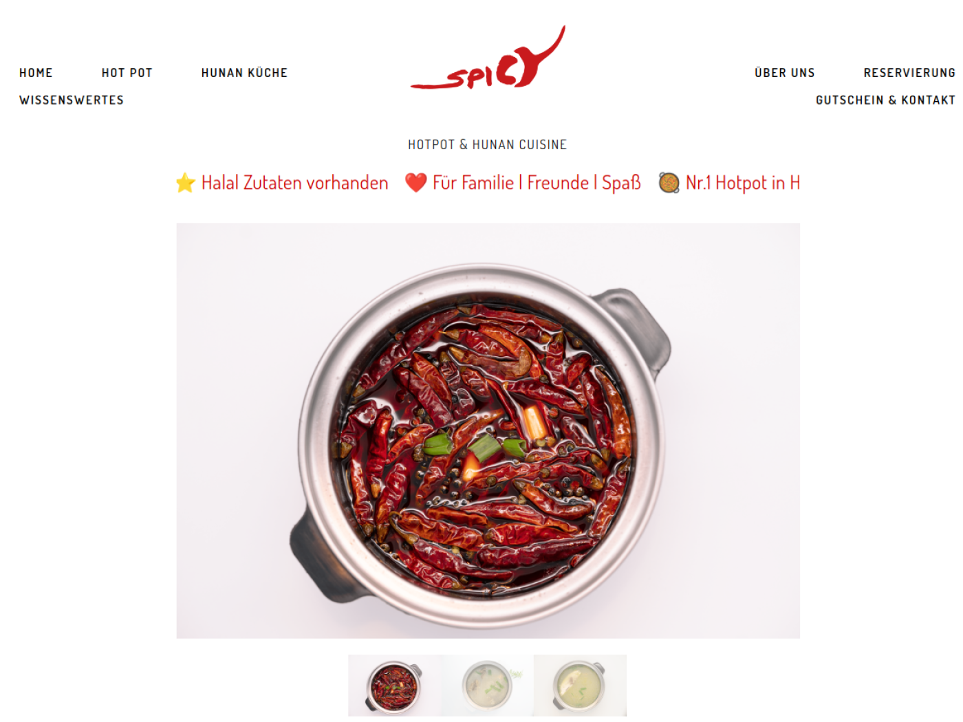 Website-Screenshot von Spicy - Hotpot & Hunan cuisine 辣师傅