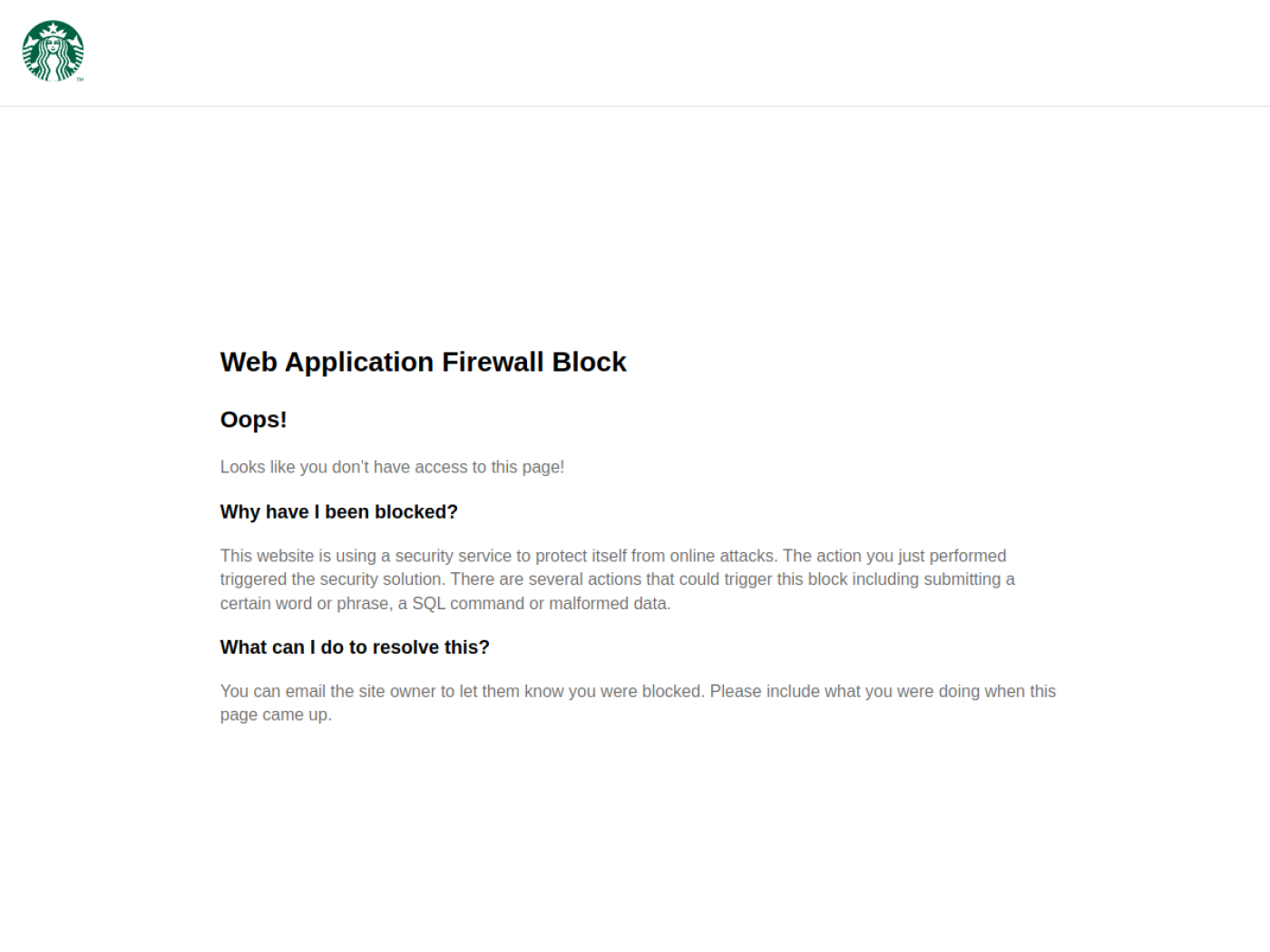 Website-Screenshot von Starbucks