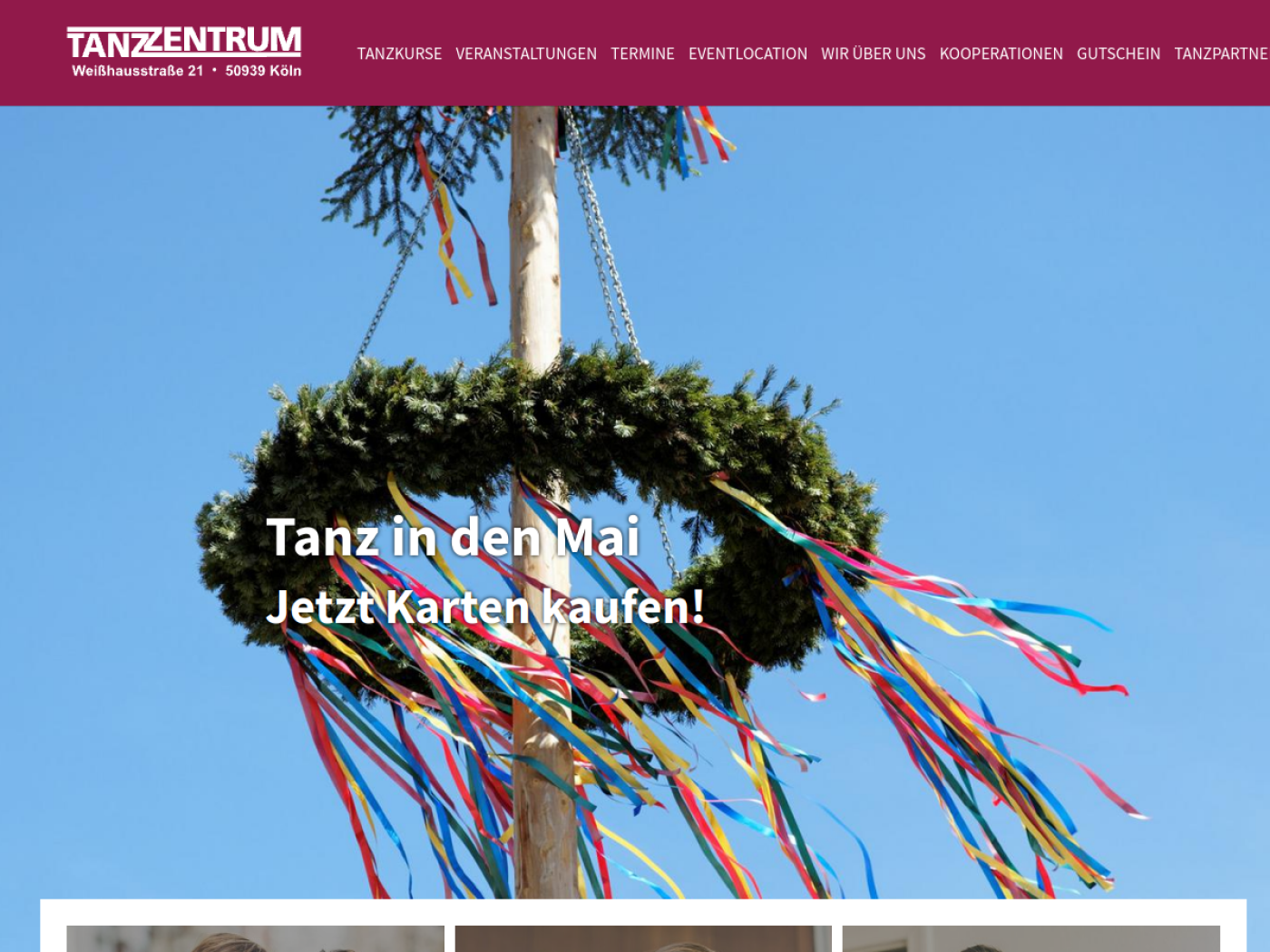 Website-Screenshot von Tanzzentrum Crea Dance