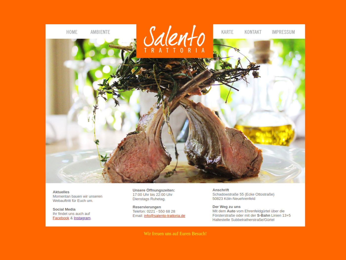 Website-Screenshot von Trattoria Salento