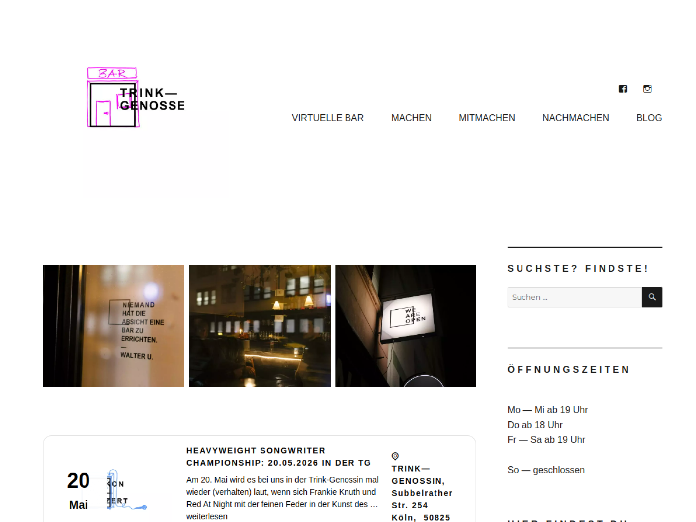 Website-Screenshot von Trink-Genossin