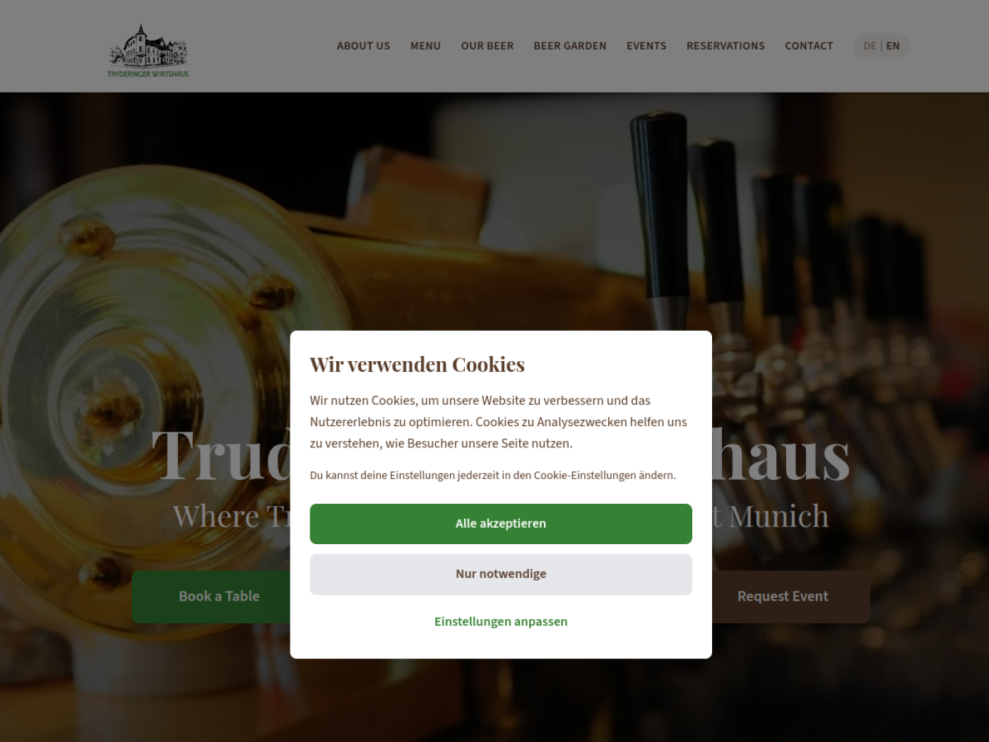 Website-Screenshot von Truderinger Wirtshaus