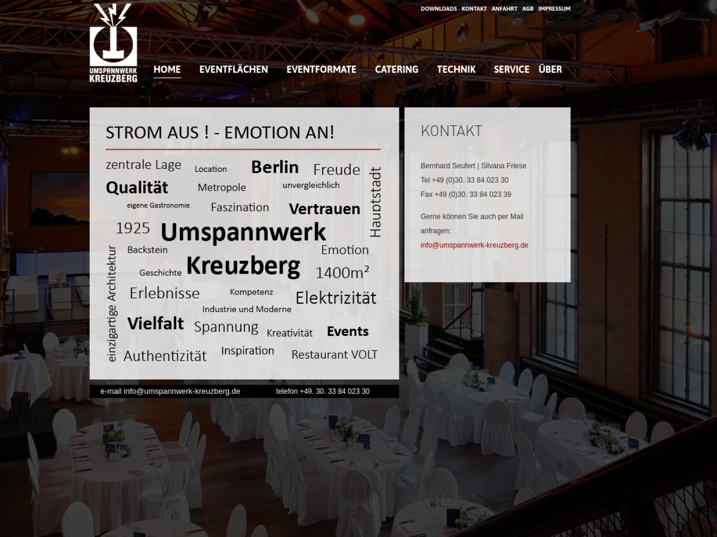 Website-Screenshot von Umspannwerk