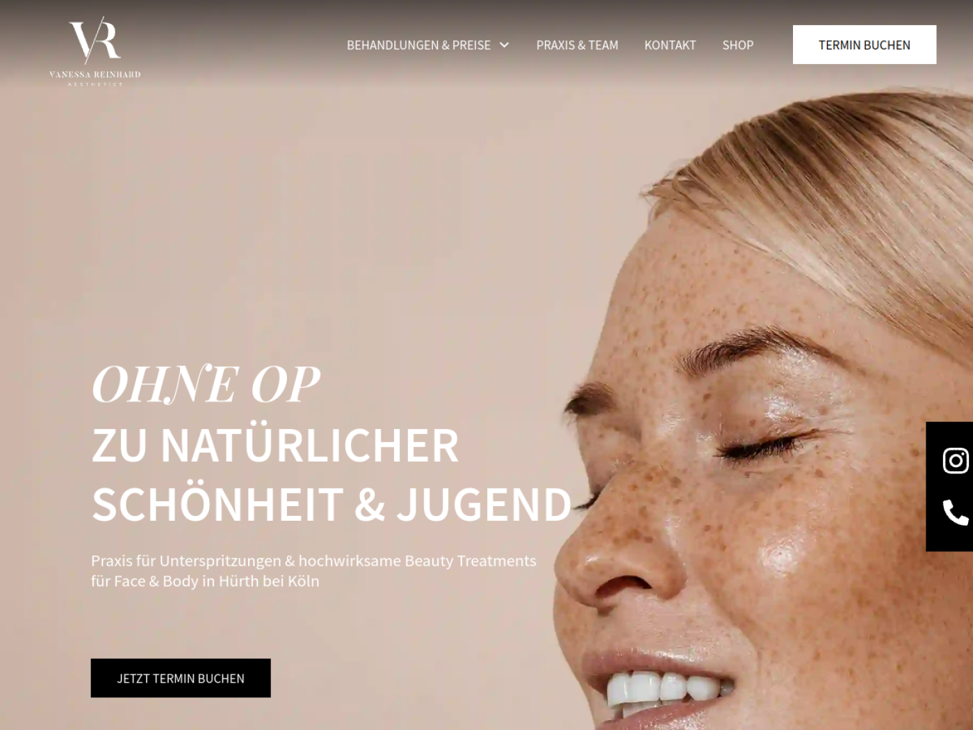 Website-Screenshot von Vanessa Reinhard