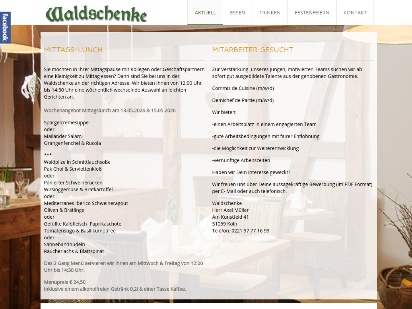 Website-Screenshot von Waldschenke