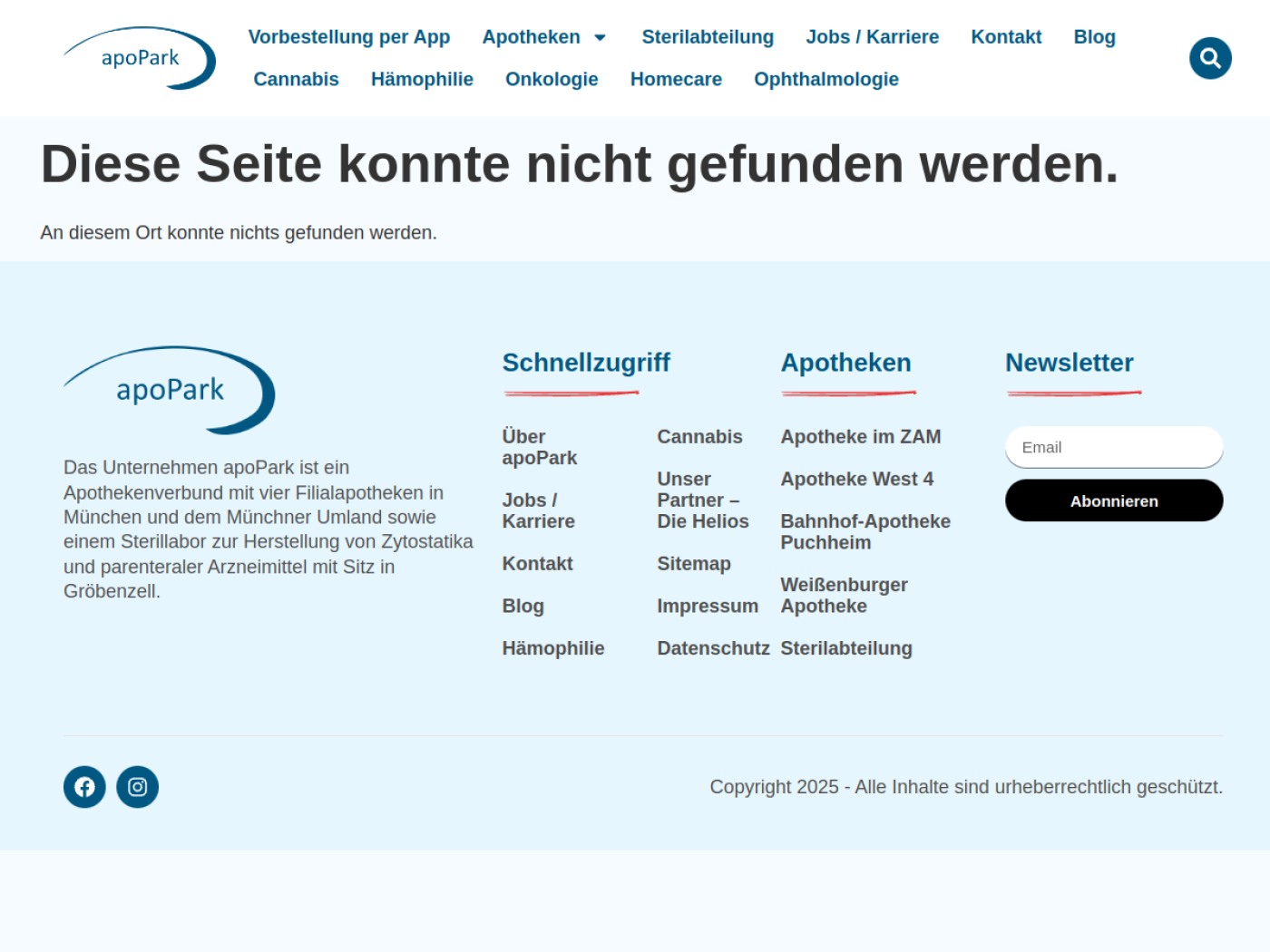 Website-Screenshot von Weißenburger Apotheke