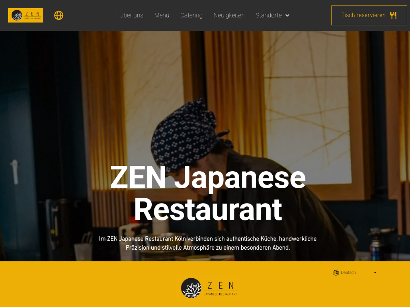 Website-Screenshot von ZEN Japanese Restaurant