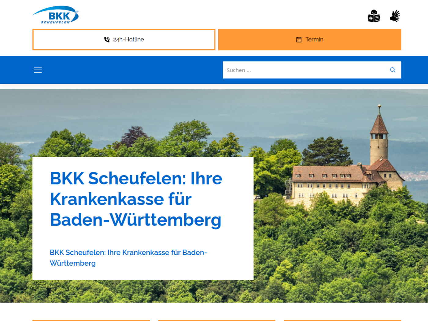 Website-Screenshot von BKK Scheufelen